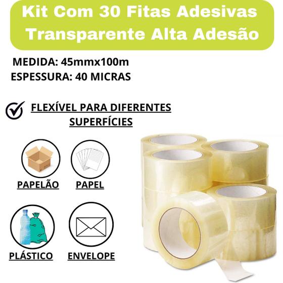 Imagem de Kit com 30 Unidades de Fita Adesiva de Alto Adesão e Alta Performance