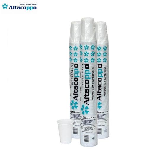 Imagem de KIt com 300 Copo Descartável Café 80ml Altacoppo Branco PP