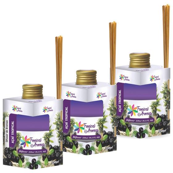 Imagem de Kit Com 3UN De Difusor De Ambientes Aroma Açaí Tropical