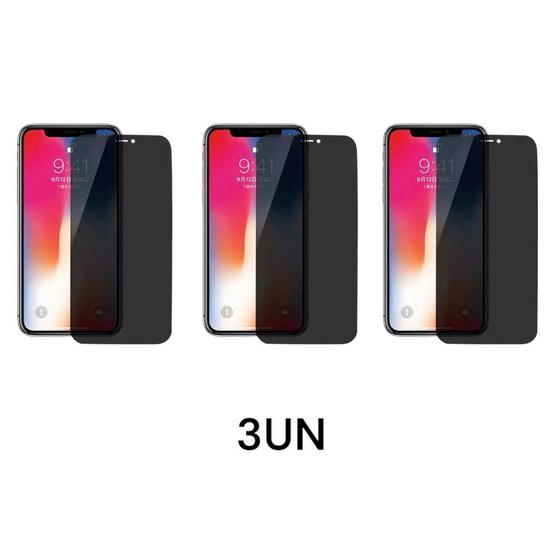 Imagem de Kit Com 3UN Películas Privacidade 3D De Vidro Para Iphone 12 PRO MAX