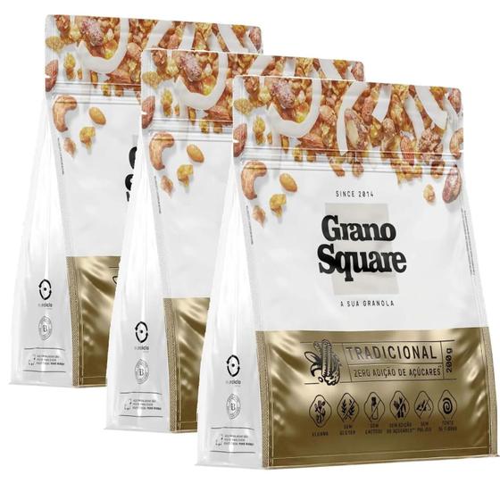 Imagem de Kit Com 3Und Granola Premium Zero Açucar Granosquare 200G