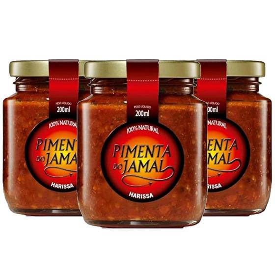 Imagem de Kit Com 3Und Molho De Pimenta Harissa Pimenta Do Jamal 200Ml