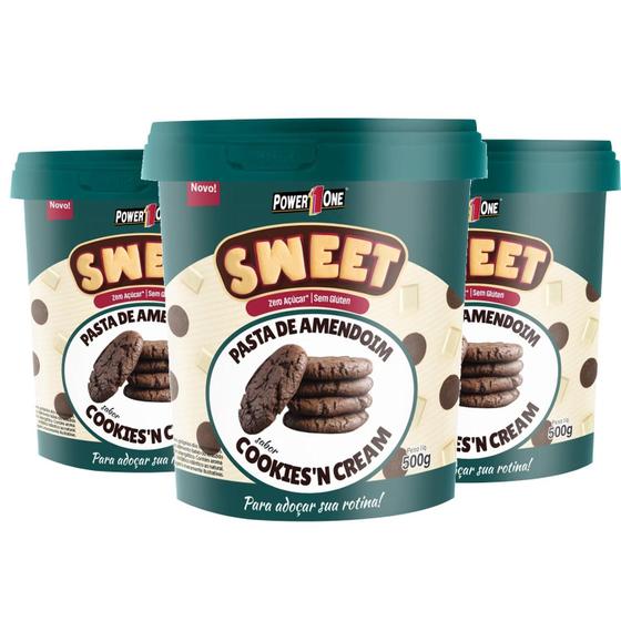 Imagem de Kit Com 3Und Pasta De Amendoim Power1One Cookies&Cream 500G