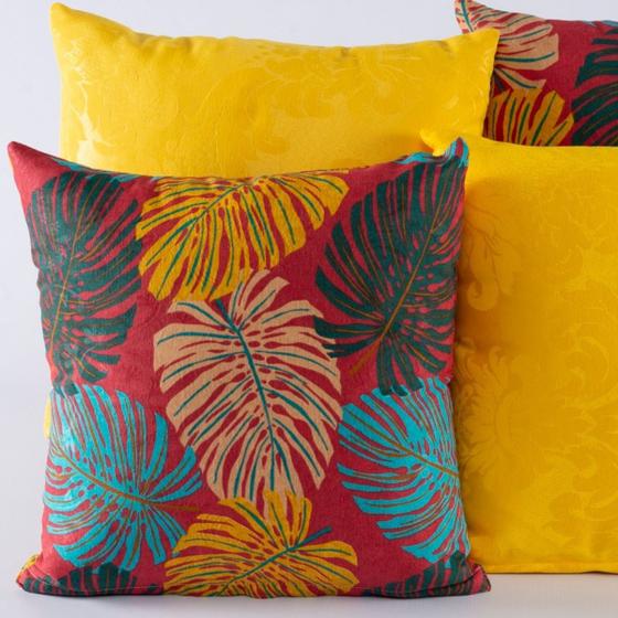 Imagem de Kit com 4 Almofadas Decorativas Lisa Estampada Sala Sofá