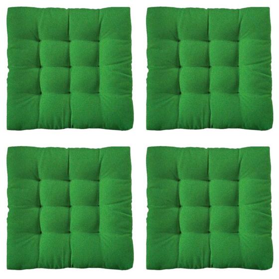 Imagem de Kit Com 4 Almofadas Futon Assento Para Cadeira Verde Nacional