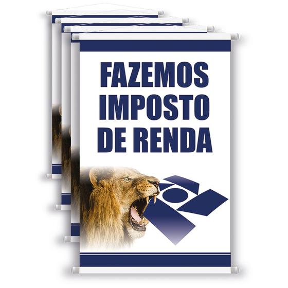 Imagem de Kit com 4 Banners Imposto De Renda, Leão