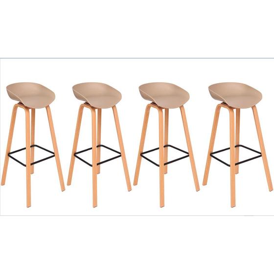 Imagem de Kit com 4 Banquetas Toledo Assento em Polipropileno e Base em Aço Fratini