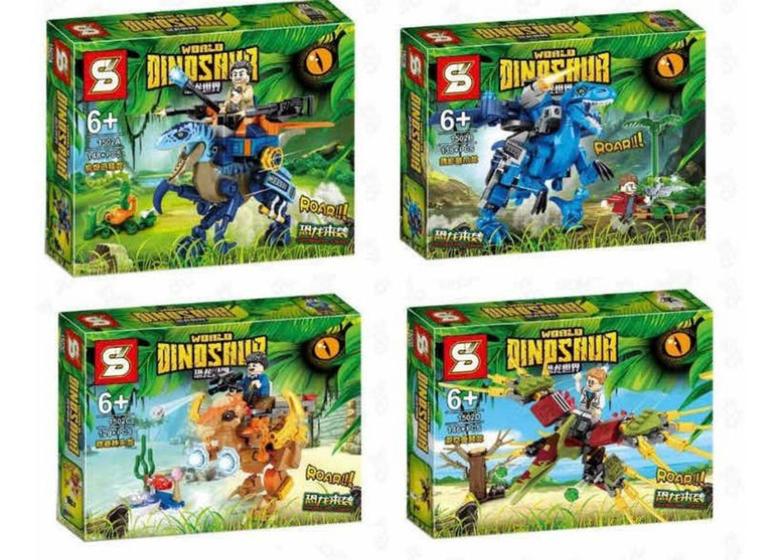 Imagem de Kit Com 4 Blocos de Montar Dinossauros - 561 peças - Coleção Jurassic World