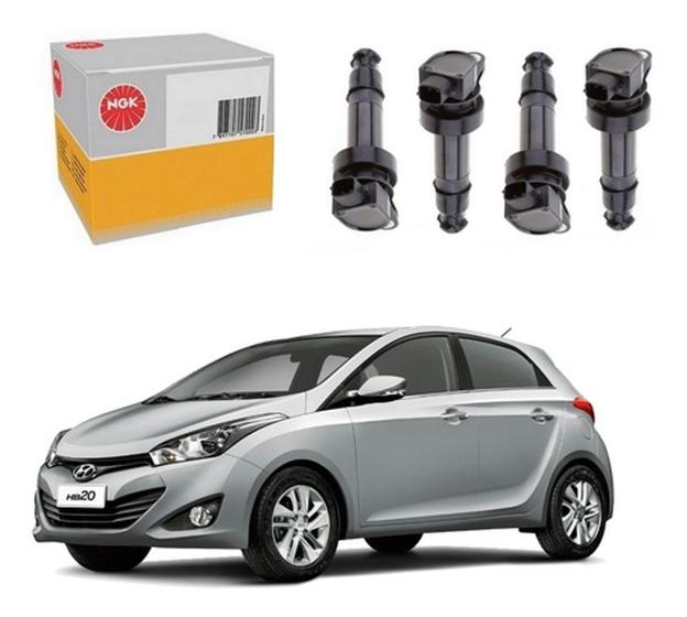 Kit com 4 bobinas Hyundai Hb20 1.6 16v todos - NGK U5067 Menor preço em Kit com 4 bobinas Hyundai Hb20 1.6 16v todos - NGK U5067