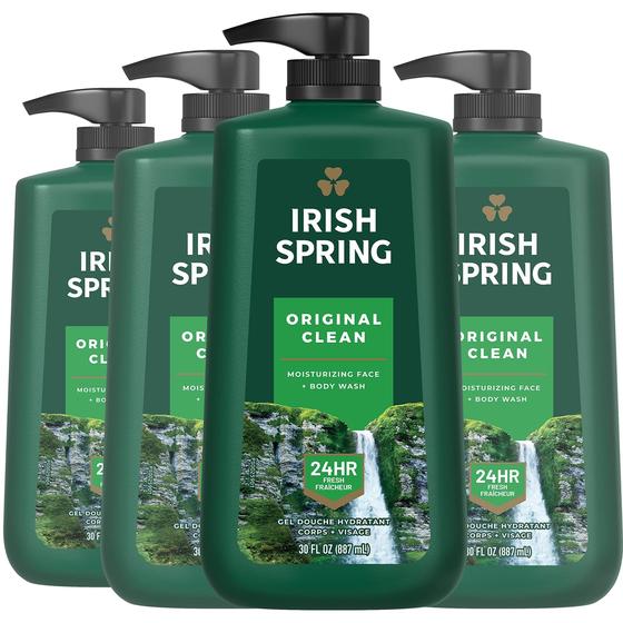 Imagem de Kit com 4 Bombas de Lavagem Corporal Irish Spring Original Clean 900ml