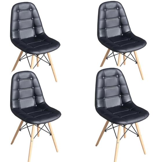Imagem de Kit com 4 Cadeiras Botonê Eiffel Estofada Madri Fratini