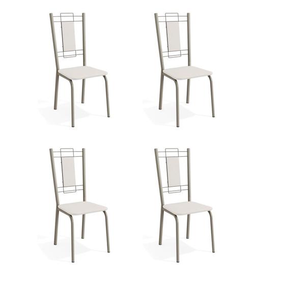 Imagem de Kit com 4 Cadeiras Estofadas Florença Cor Nickel 4C005NK Kappesberg Crome