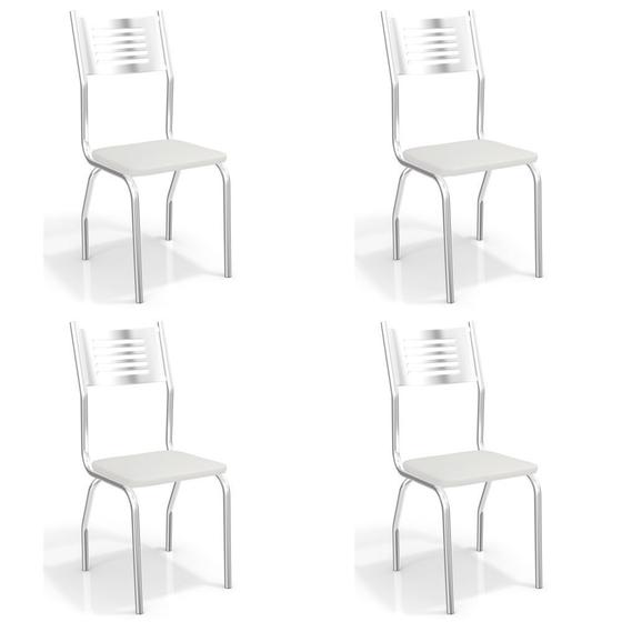 Imagem de Kit com 4 Cadeiras Estofadas Munique Cromada 4C047CR Kappesberg Crome