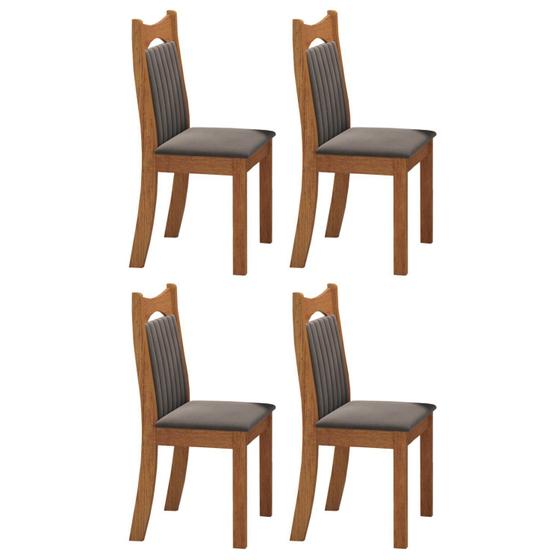 Imagem de Kit com 4 Cadeiras para Sala de Jantar Mdp/mdf Dalas