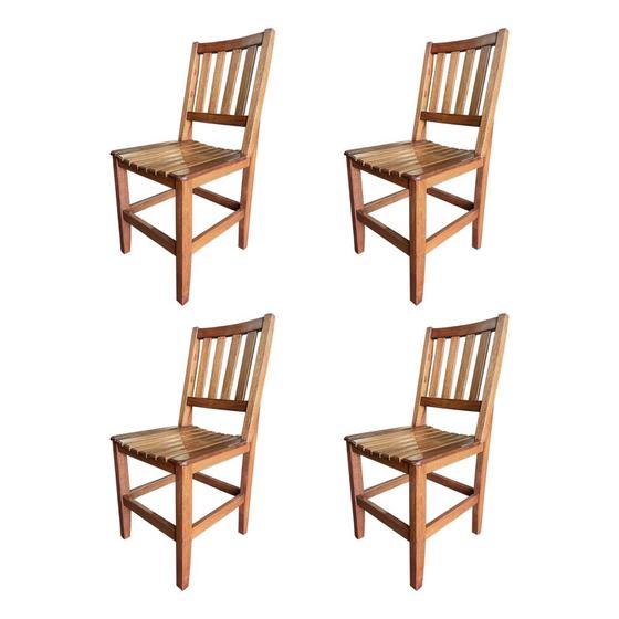 Imagem de Kit com 4 Cadeiras Rusticas Madeira Maciça Confort para Restaurantes Malbec