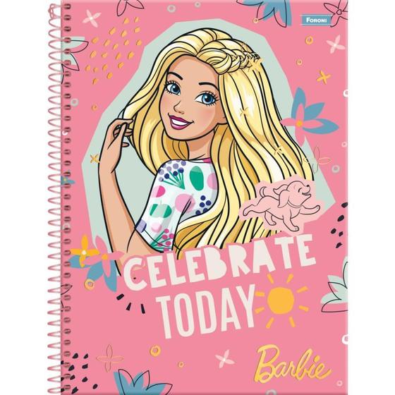 Imagem de Kit com 4 Cadernos Universitários Barbie 10 Matérias Capa Dura 160 Folhas