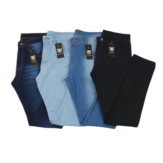 Imagem de kit Com 4 calças jeans masculina Elastano