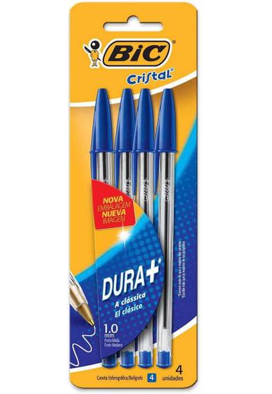 Imagem de Kit Com 4 Canetas ul Esferográfica Bic Cristal Clássica