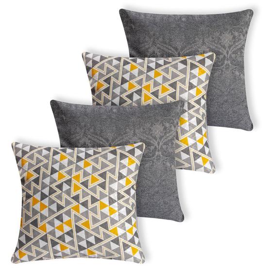 Kit com 4 Capas de Almofada Jacquard Decorativa Manchester Menor preço em Kit com 4 Capas de Almofada Jacquard Decorativa Manchester