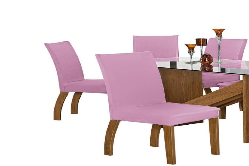 Imagem de Kit Com 4 Capas De Cadeira Em Malha Rosa