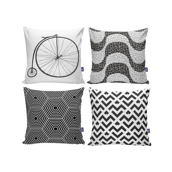 Imagem de Kit com 4 Capas para Almofadas Decorativas de Sofá Bicicleta
