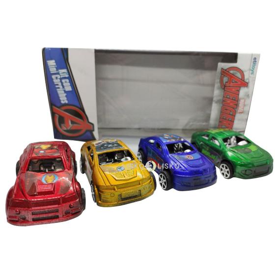 Imagem de Kit Com 4 Carrinhos de Fricção Vingadores - Marvel Avengers