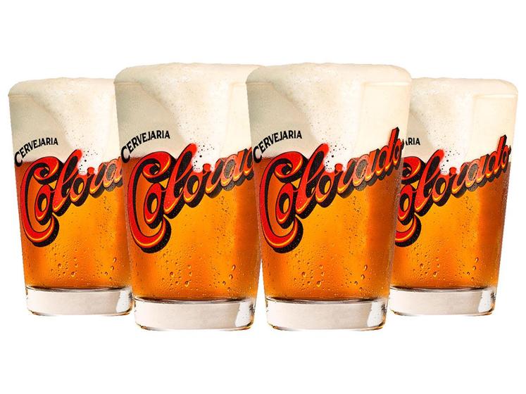 Imagem de Kit Com 4 Copos Para Cerveja e Chopp Colorado 350ml Oficial
