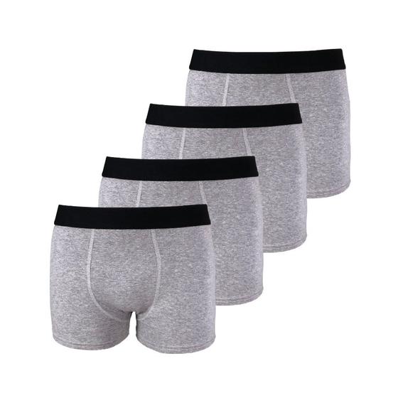Imagem de Kit com 4 Cuecas Boxer Box Try Basics Algodão Cotton Lisa Básica Casual Moda Masculina
