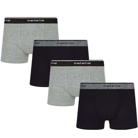 Imagem de Kit Com 4 Cuecas Boxer Infantil Algodão Cotton Selene