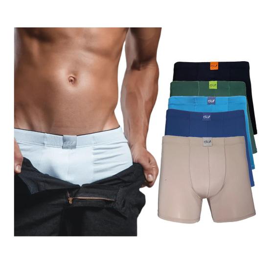 Imagem de Kit Com 4 Cuecas Boxer  Masculina Adulto Box Cores Sortidas