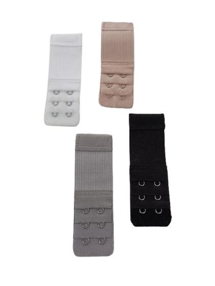 Imagem de kit com 4 extensores elásticos para Soutien com 2 ganchos e 3 regulagens Pequeno Multicor