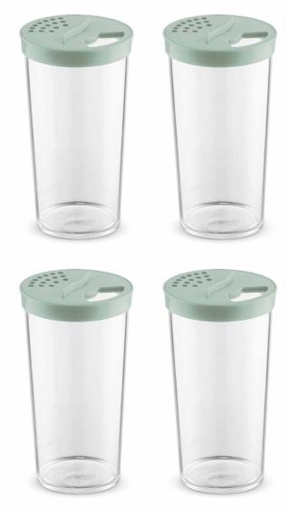Imagem de Kit Com 4 Farinheiro Açucareiro Pote Porta Mantimento Condimento 500ml Plático Uz