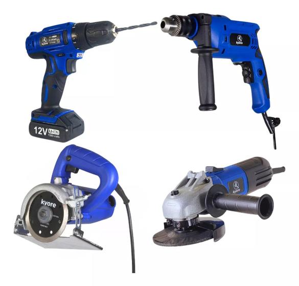 Imagem de Kit Com 4 Ferramentas Elétricas Kyore 127 V Conjunto Completo Para Profissionais Excelente Qualidade