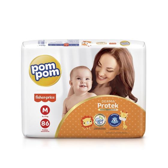 Imagem de Kit com 4 fralda pompom protek proteção de mãe hiper m revenda