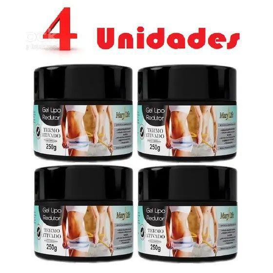 Imagem de Kit com 4 Gel Lipo Redutor Termo Ativado 250g - Mary Life