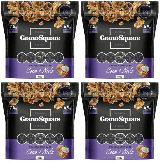 Imagem de Kit Com 4 Granola Low Carb 200 G Grano Square