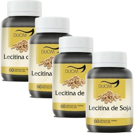 Imagem de Kit com 4 Lecitina de Soja 60cps 1000mg Duom