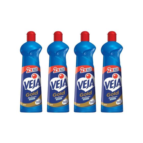 Imagem de Kit Com 4 Limpador Veja Multiuso Gold 500Ml Squeeze Limpeza