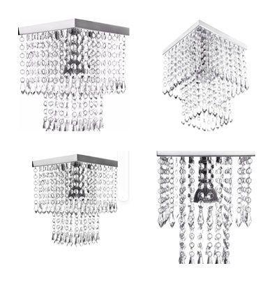 Imagem de Kit Com 4 Lustres Torre De Acrílico, Com 35Cm De Altura, Com Base de Inox Espelhado 20x20cm