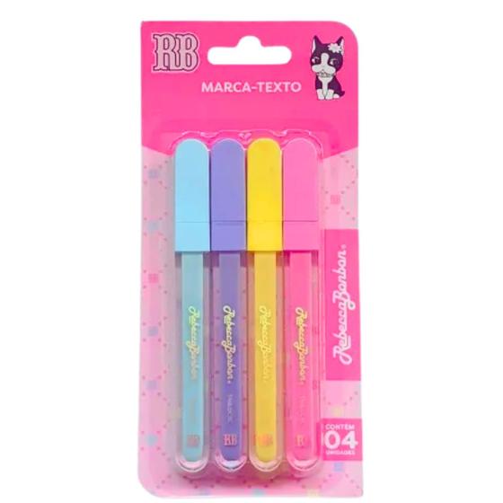 Imagem de Kit Com 4 Marca Texto Cores Pastéis