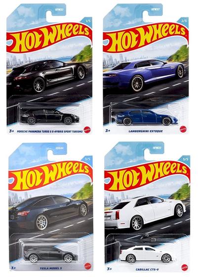 Imagem de Kit com 4 Miniaturas Série Sedans de Luxo - 1/64 - Hot Wheels