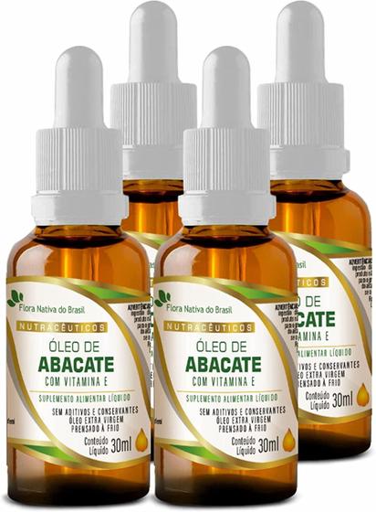 Imagem de Kit Com 4 Óleo De Abacate Extravirgem + Vitamina E 30Ml Fnb