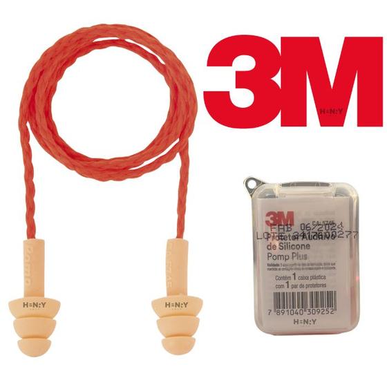 Imagem de Kit com 4 Pares Protetor Auditivo Silicone Pomp Plus com Caixa - 3M