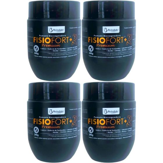 Imagem de Kit com 4 Pomada Massageadora FisioFort Premium 240g