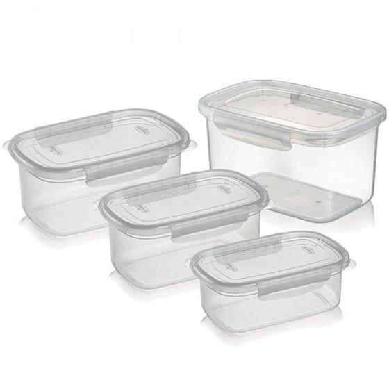 Imagem de Kit com 4 potes altos com travas