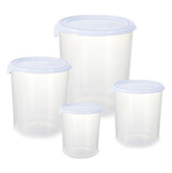 Imagem de Kit com 4 potes redondos -plasvale