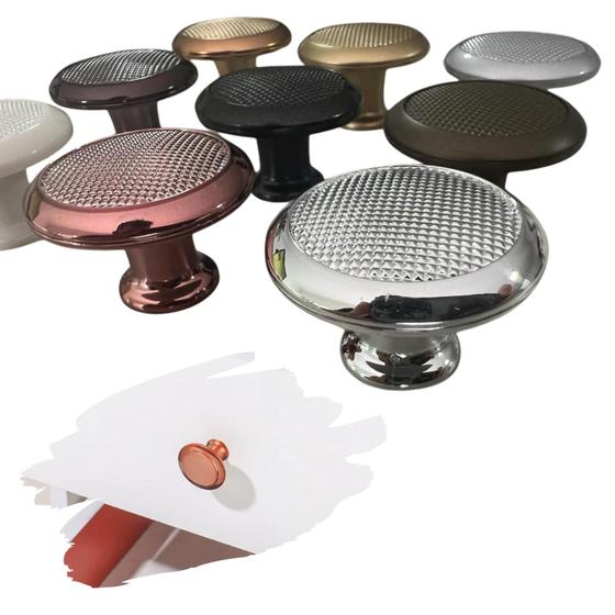 Imagem de Kit com 4 Puxadores De Luxo Ponto Bolinha Furo Único para Gaveta e Armário