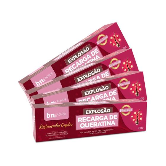 Imagem de Kit com 4 Recargas Explosão de Queratina 80g Beleza Natural