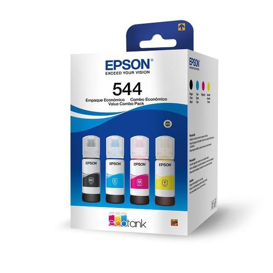 Kit com 4 Refis de Tinta T544 Preto e Color, T544520-4P EPSON Menor preço em Kit com 4 Refis de Tinta T544 Preto e Color, T544520-4P EPSON