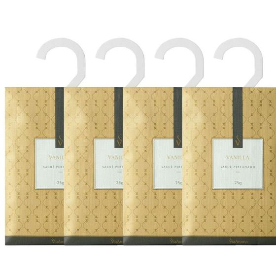 Imagem de Kit com 4 Sachês Perfumados Via Aroma Vanilla